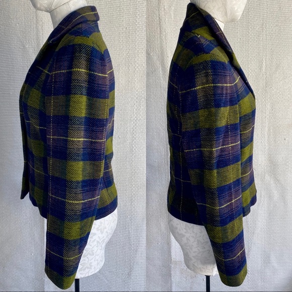 Vintage Laura Ashley UK M Plaid Equestrian Blazer - Picture 3 of 8